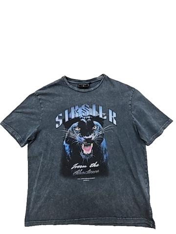 Siksilk Men's Charcoal Graphic Oversized T-Shirt Size S SS-24478