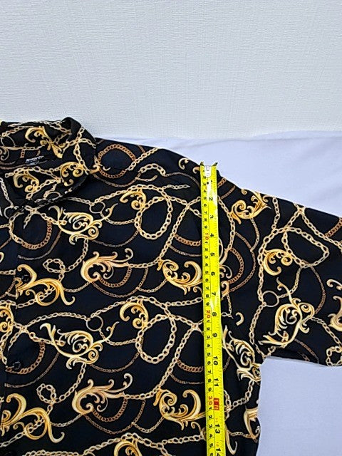 Icon Men's Black Chain Link Relaxed Fit Short Sleeve Shirt XL
