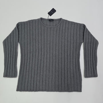 Giorgio Armani Men's Grey Crewneck Jumper Ribbed-Knit Sweater 54 BNWT