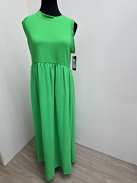 Isaac Mizrahi NY Green Maxi Rib Knit Sleeveless M Women USA