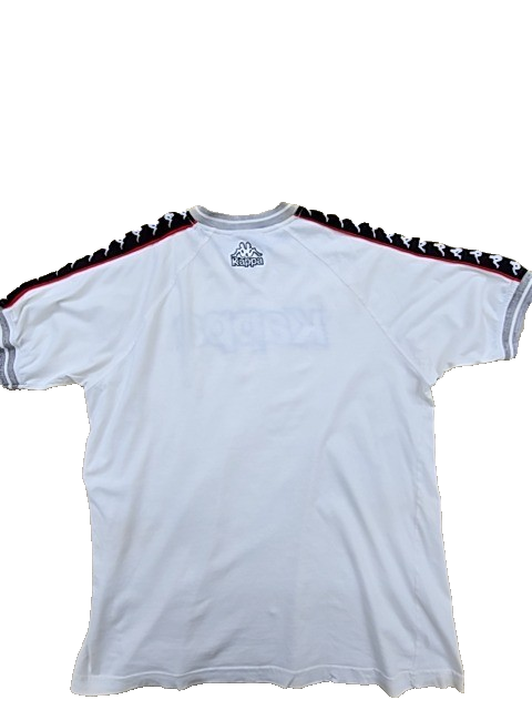 Kappa Men's XL White Short Sleeve Striped V-Neck T-Shirt Regular