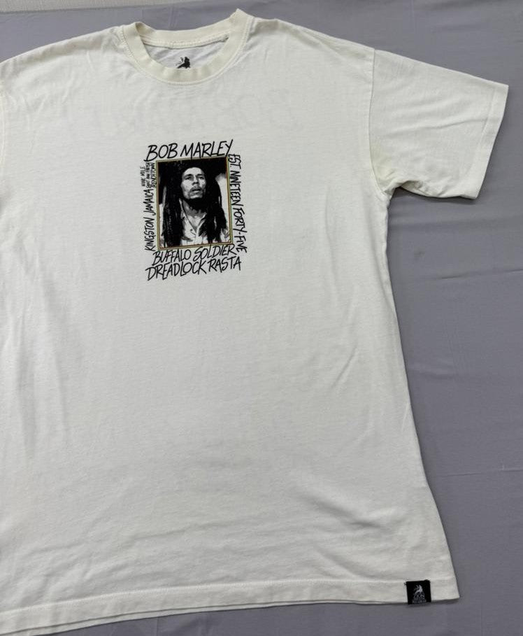 Pull&Bear Men's White Bob Marley Graphic T-Shirt Size S Regular