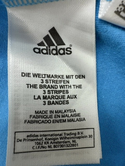 adidas Boys Light Blue Sports T-Shirt Size L Regular Crew Neck