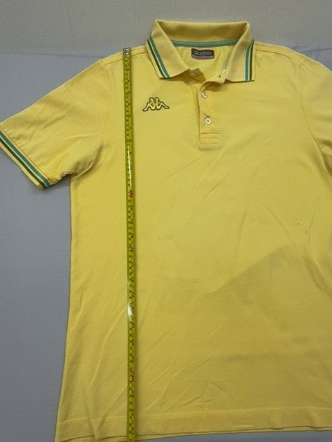 Kappa Vintage Yellow Polo Shirt M Cotton Short Sleeve