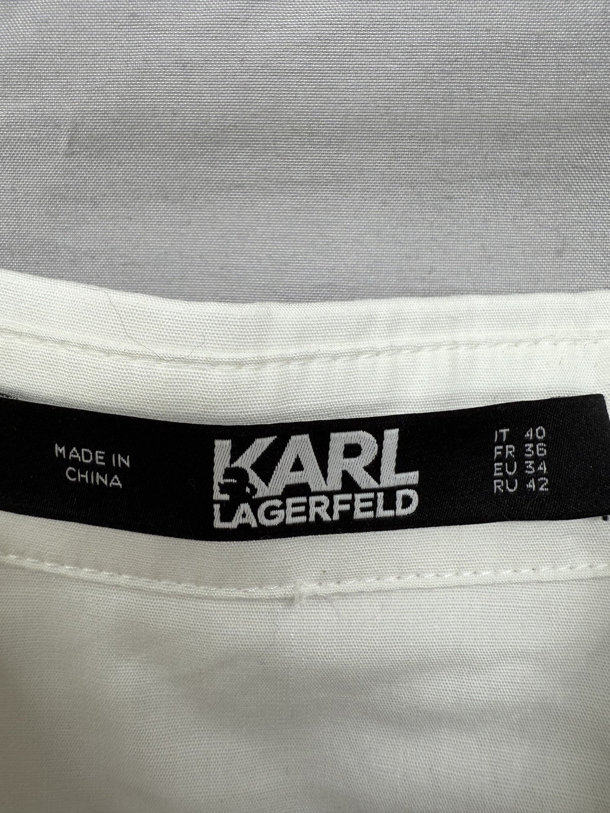 Karl Lagerfeld White Organic Cotton Blouse Sz 40 IT NWT