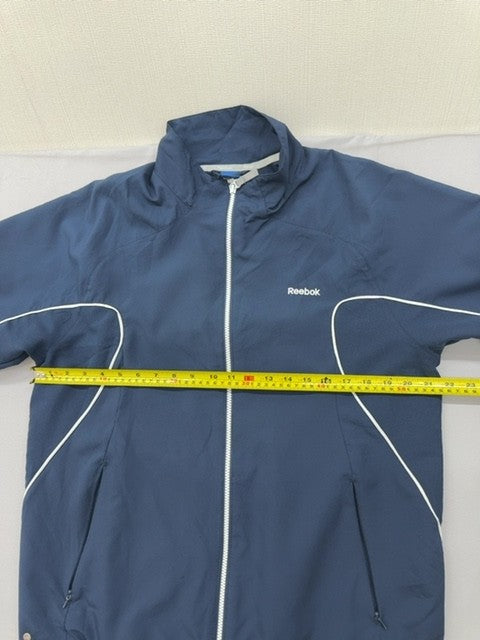 Reebok Men's Navy Track Jacket M Nylon Mesh Lining Zip Pockets