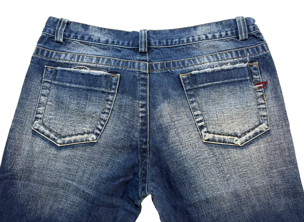 Diesel Industry Men's Blue Denim Jeans Straight Fit Cotton Pants Size 38