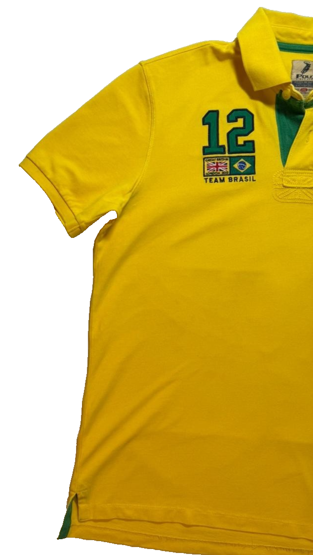Rare-Ralph Lauren Polo Team Brazil Yellow Shirt | XXL