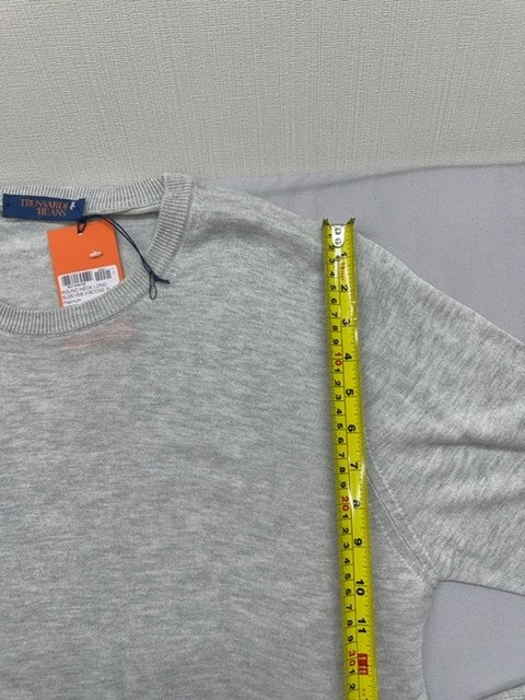 Trussardi Jeans Unisex XXL Gray Viscose Knit Crew Neck Sweater Italy