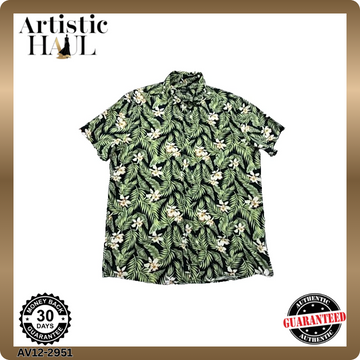 Kiabi Unisex Tropical Floral Short Sleeve Shirt L EUR 41-42 Cotton Blend