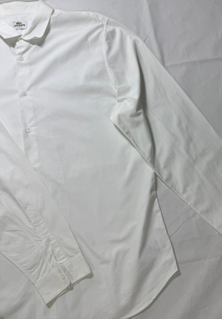 Lacoste logo-patch cotton blend shirt slim fit - Size 44