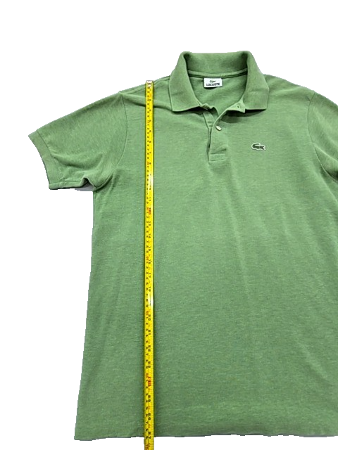 Lacoste Men's Green Polo Shirt Size 5 Classic Fit Croc Logo