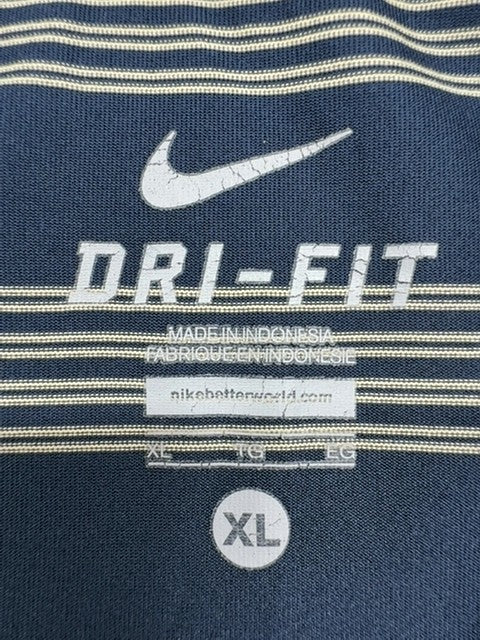 Nike Men's Navy Striped Dri-FIT Victory Golf Polo XL