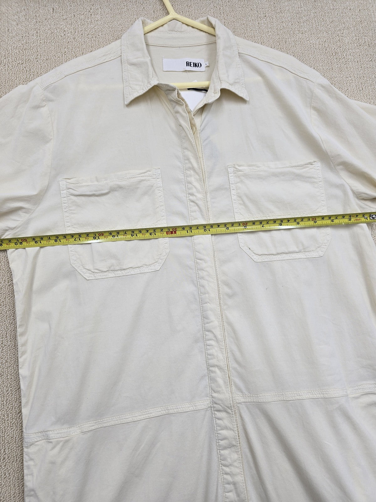 Women's White Cotton Coveralls Jumpsuit Reiko Size L