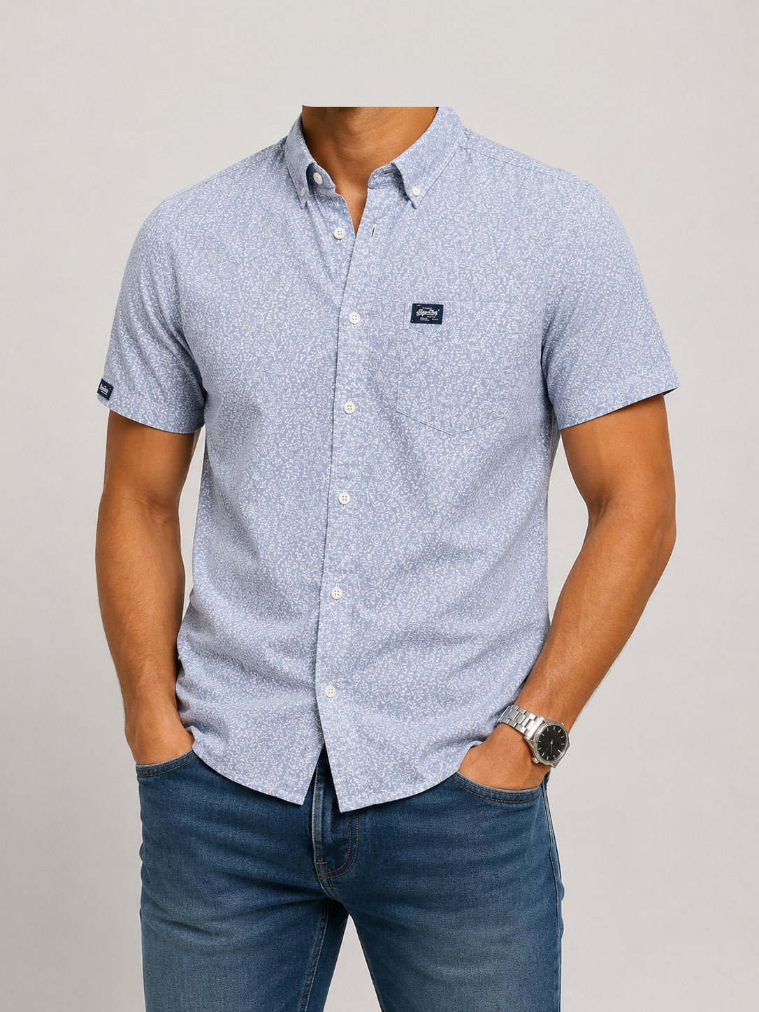 Superdry Men Blue Shirt size L product image 1
