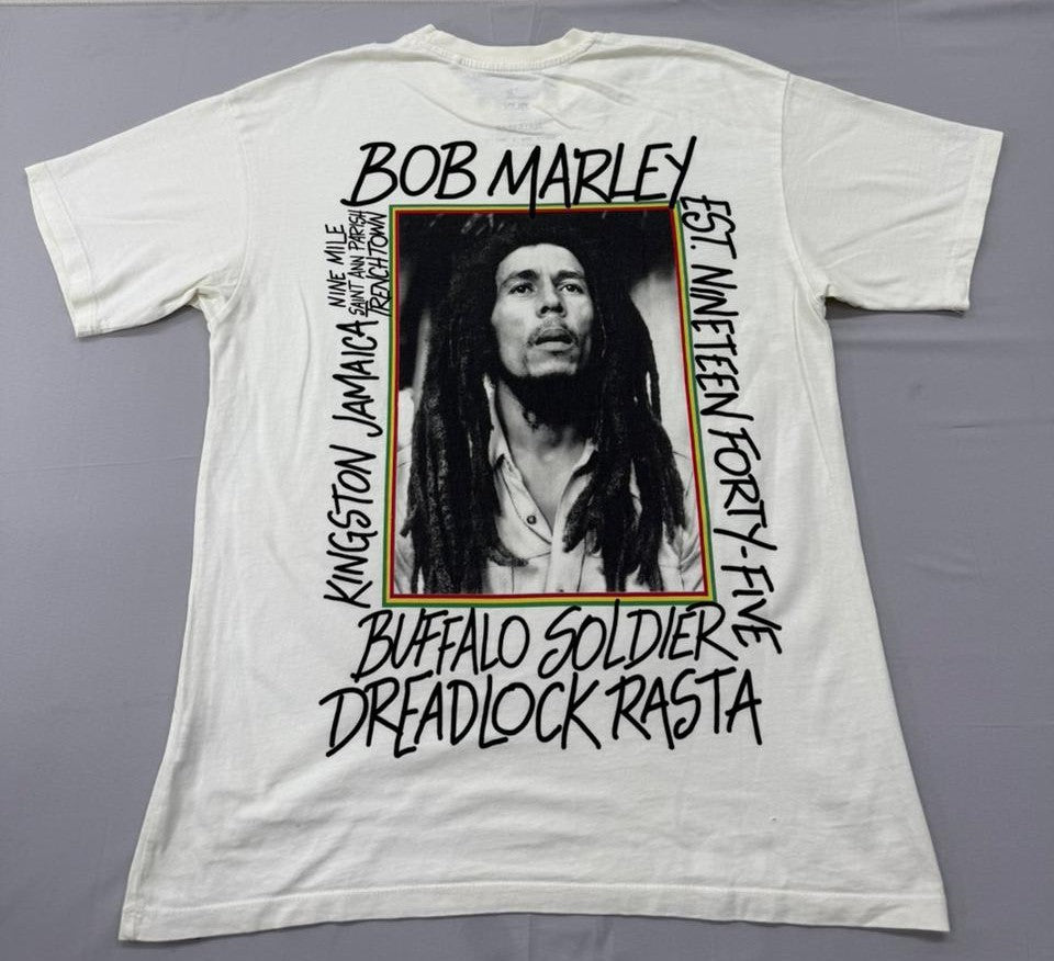 Pull&Bear Men's White Bob Marley Graphic T-Shirt Size S Regular