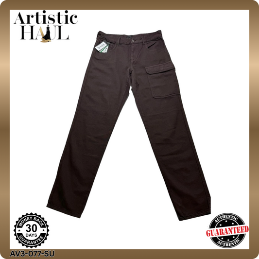 Emporio Armani Men's Brown Jeans – Size S, Straight Leg, Cargo – Ref 093E8