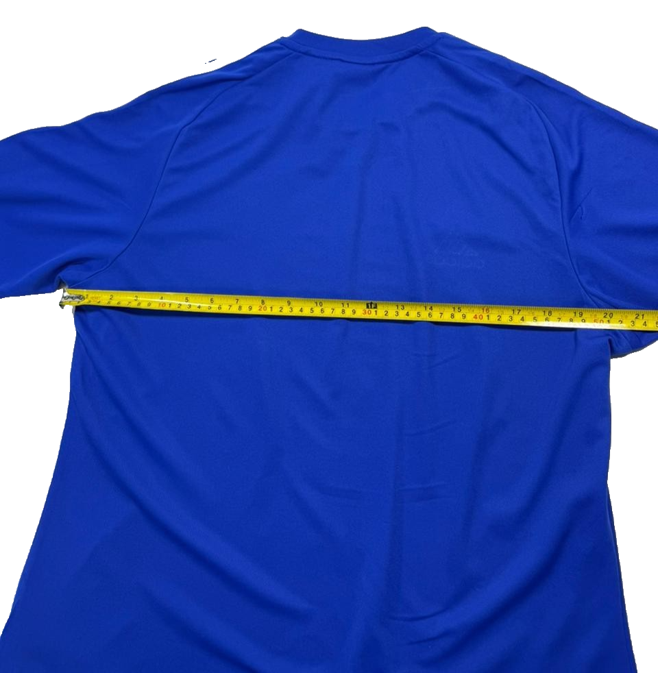 Adidas Men's Royal Blue Climalite Training T-Shirt White 3-Stripes Size L