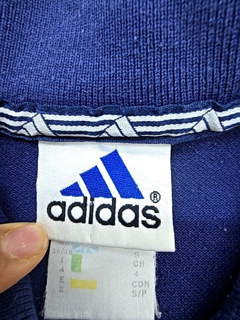 Adidas Navy Stripe Short Sleeve Polo Shirt Men's S Three Stripes