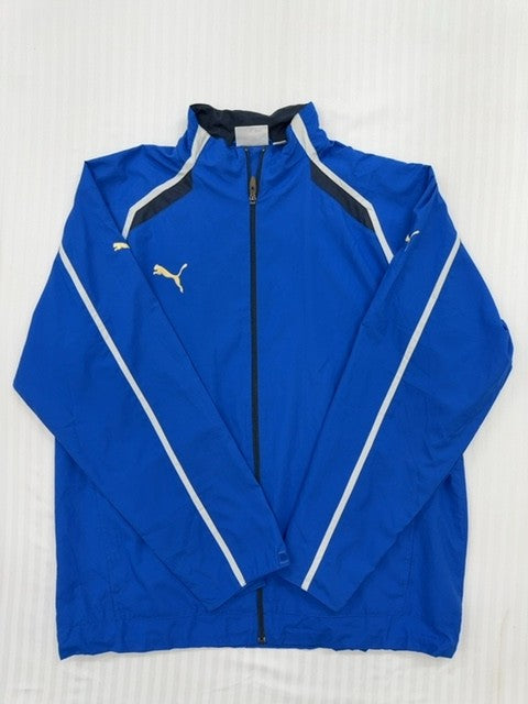 Puma Men's XL Blue Zip Track Jacket White Piping