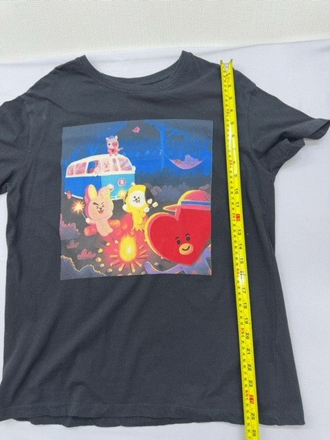 BT21 Chimmy Cooky Shooky Mang Koya Black L Unisex T-Shirt