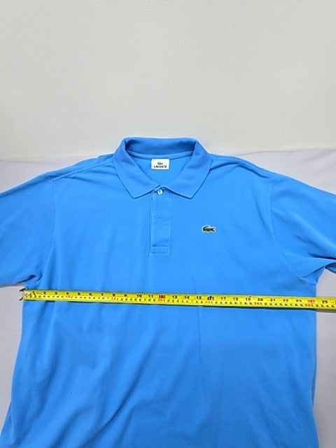 Lacoste Blue Polo Shirt Men's Size 8 Short Sleeve 100% Cotton Button