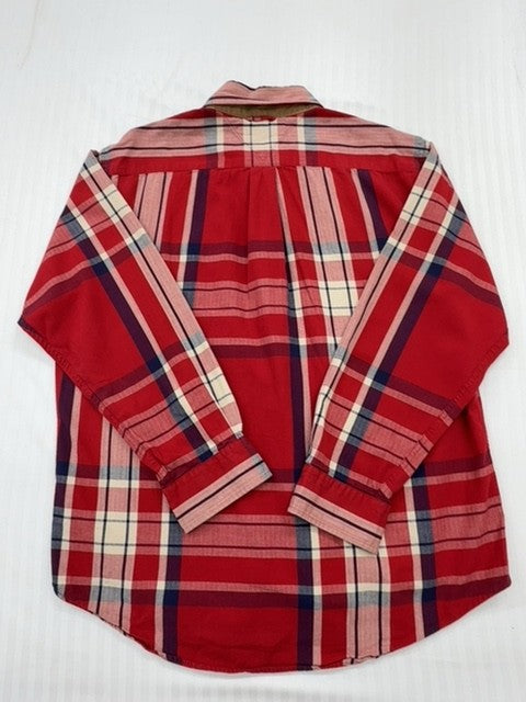 Tommy Hilfiger Men's Red Plaid Flannel Shirt Size L