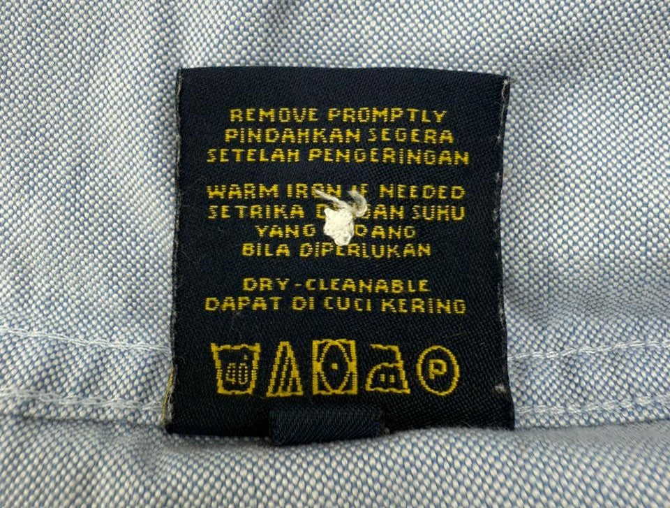 Polo Men's Light Blue Button-Down Shirt Size 15 Cotton Pony Logo
