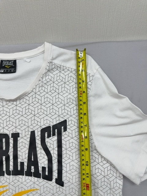 Everlast Men's L White Geometric Short Sleeve T-Shirt 2008 Polyester