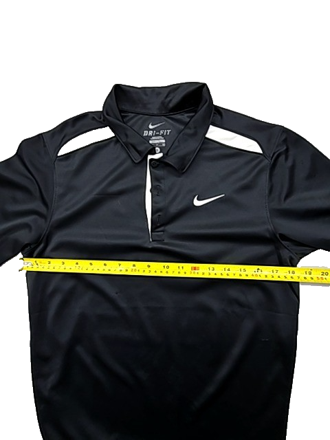 Nike Men's S Black/White Striped Dri-FIT Polo Golf Shirt Short Sleeve