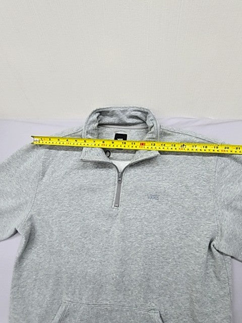 Vans Men's Gray Quarter Zip Pullover Hoodie Size L