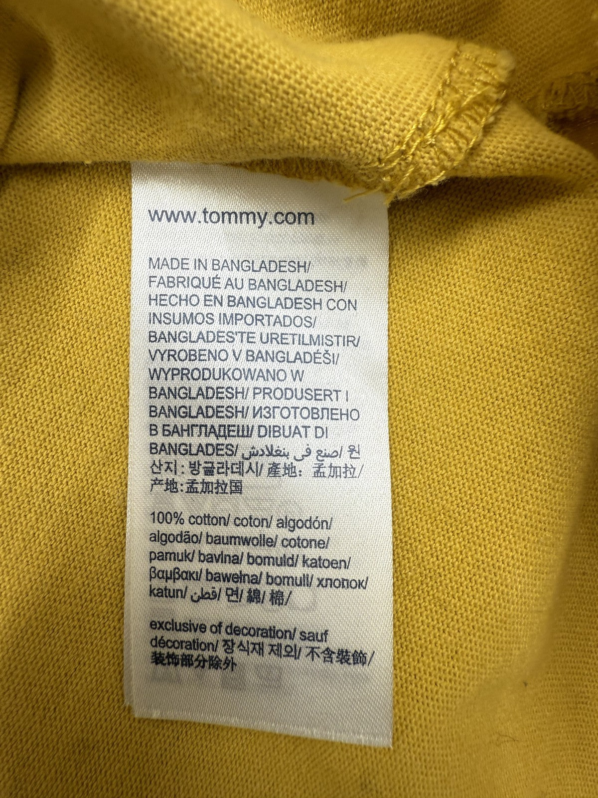 Tommy Jeans Men's Yellow Logo T-Shirt M Regular 100% Cotton