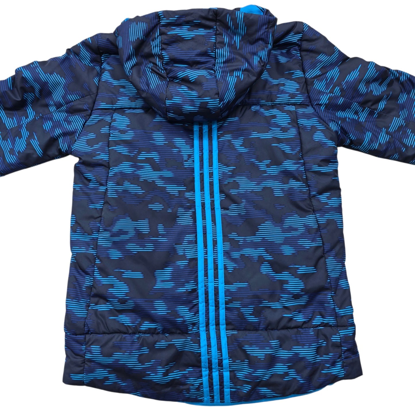 Adidas Kids Navy Blue Hooded Puffer Jacket Size 13-14A