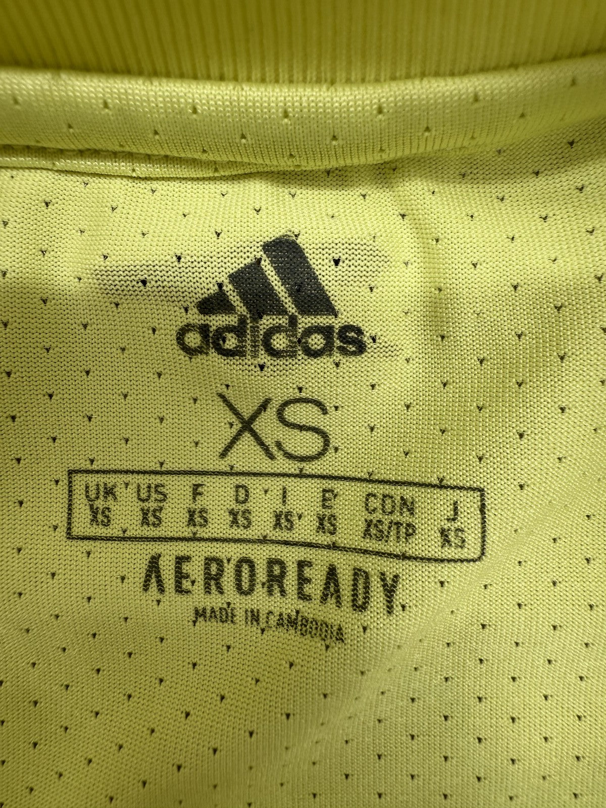 Adidas Yellow XS Men's Short Sleeve AeroReady Jersey Crewneck
