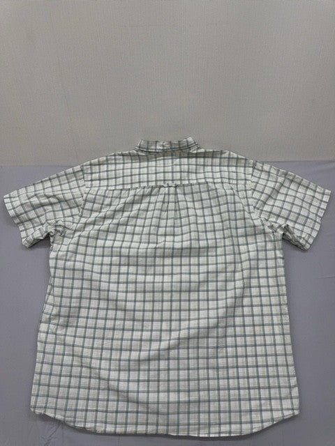 Columbia XXL White Plaid Cotton Button-Down Shirt