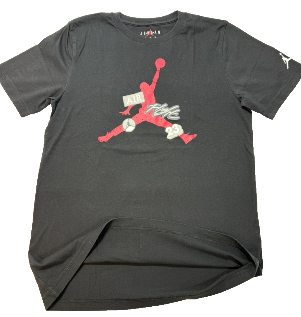 Nike Jordan Air Flight 23 Jumpman Graphic T-Shirt Black Red Youth XL 1315 Years