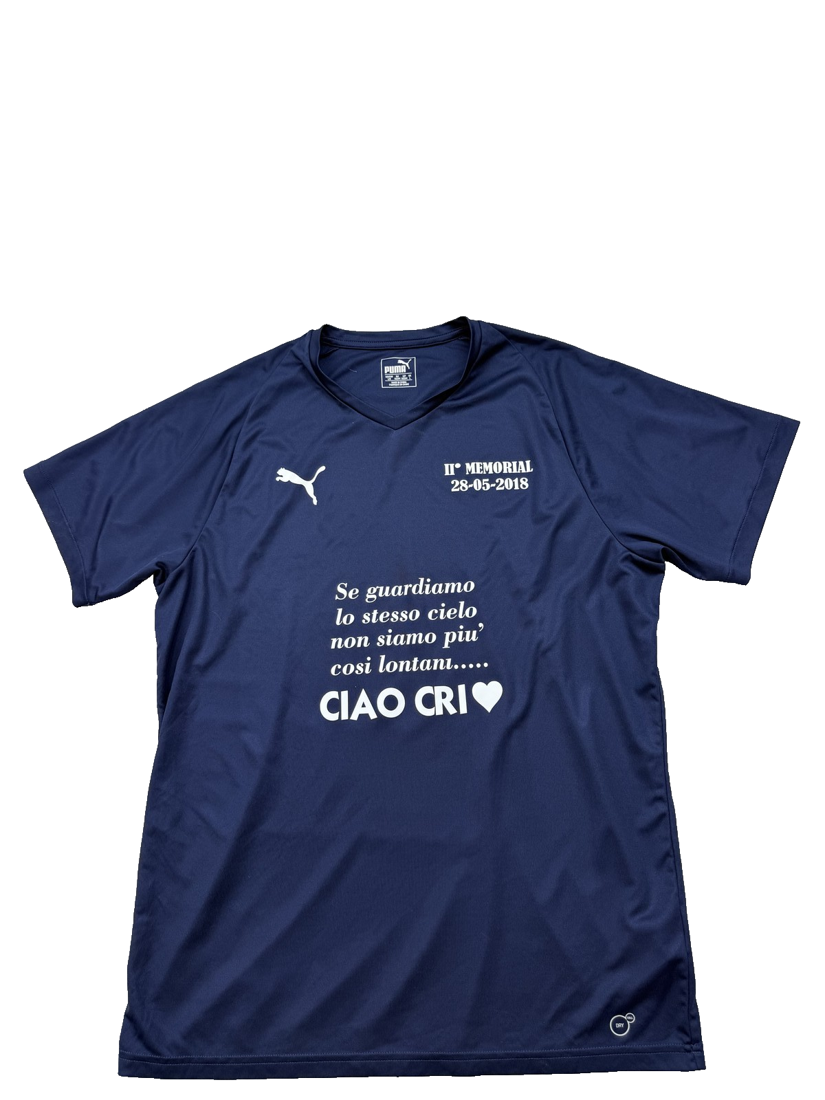 Puma LIGA Core Navy V-Neck Jersey Men's L dryCELL Short Sleeve