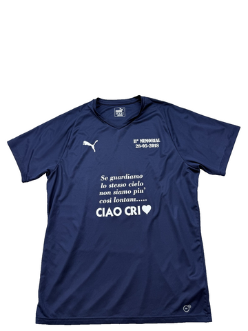 Puma LIGA Core Navy V-Neck Jersey Men's L dryCELL Short Sleeve