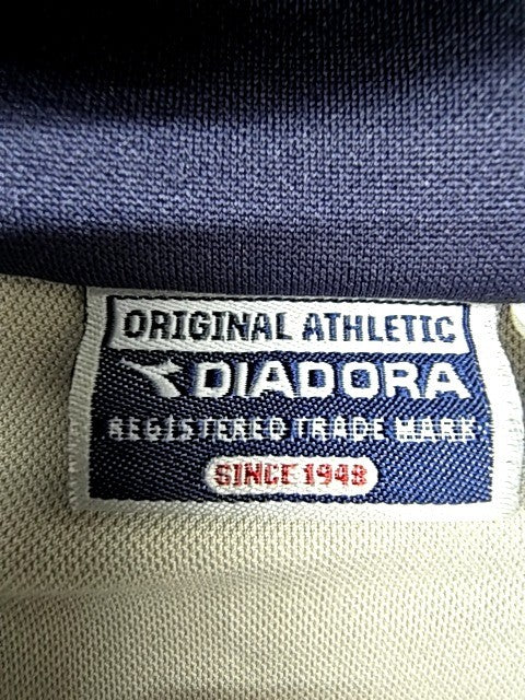 Diadora Men's Track Jacket Legacy L White Grey Navy Vintage