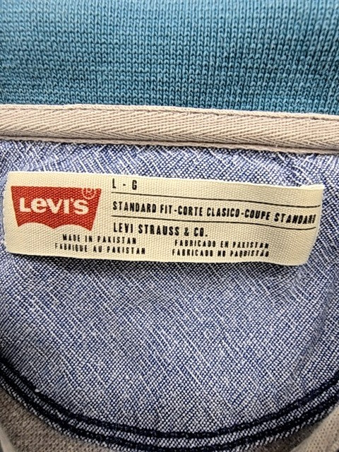 Levi's Men's Multi Stripe Polo Shirt L Short Sleeve Cotton