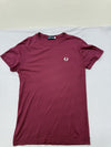 Fred Perry Men's M Burgundy Cotton T-Shirt Crewneck