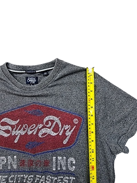 Superdry Japanese Theme Men's T-Shirt Grey Marl L Relaxed Fit