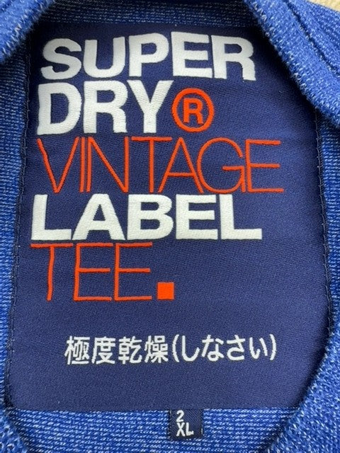 Superdry Vintage Label Navy XL Men's Short Sleeve T-Shirt Embroidered Logo