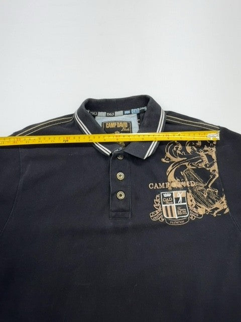 Camp David Boys Black Polo Logo Chest Size L Big Kids