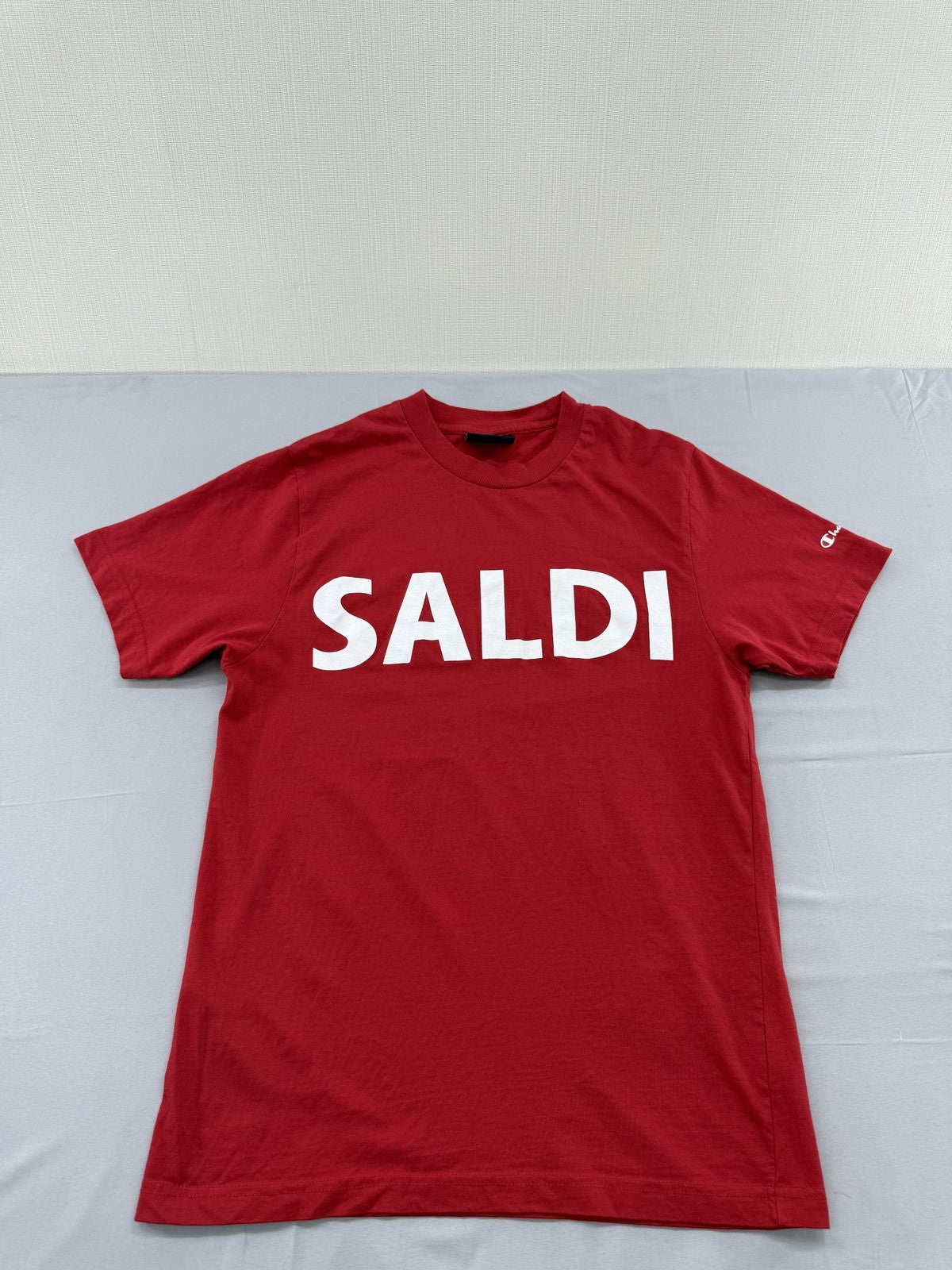 Champion Red Graphic Print T-Shirt Men's M Short Sleeve Cotton Logo