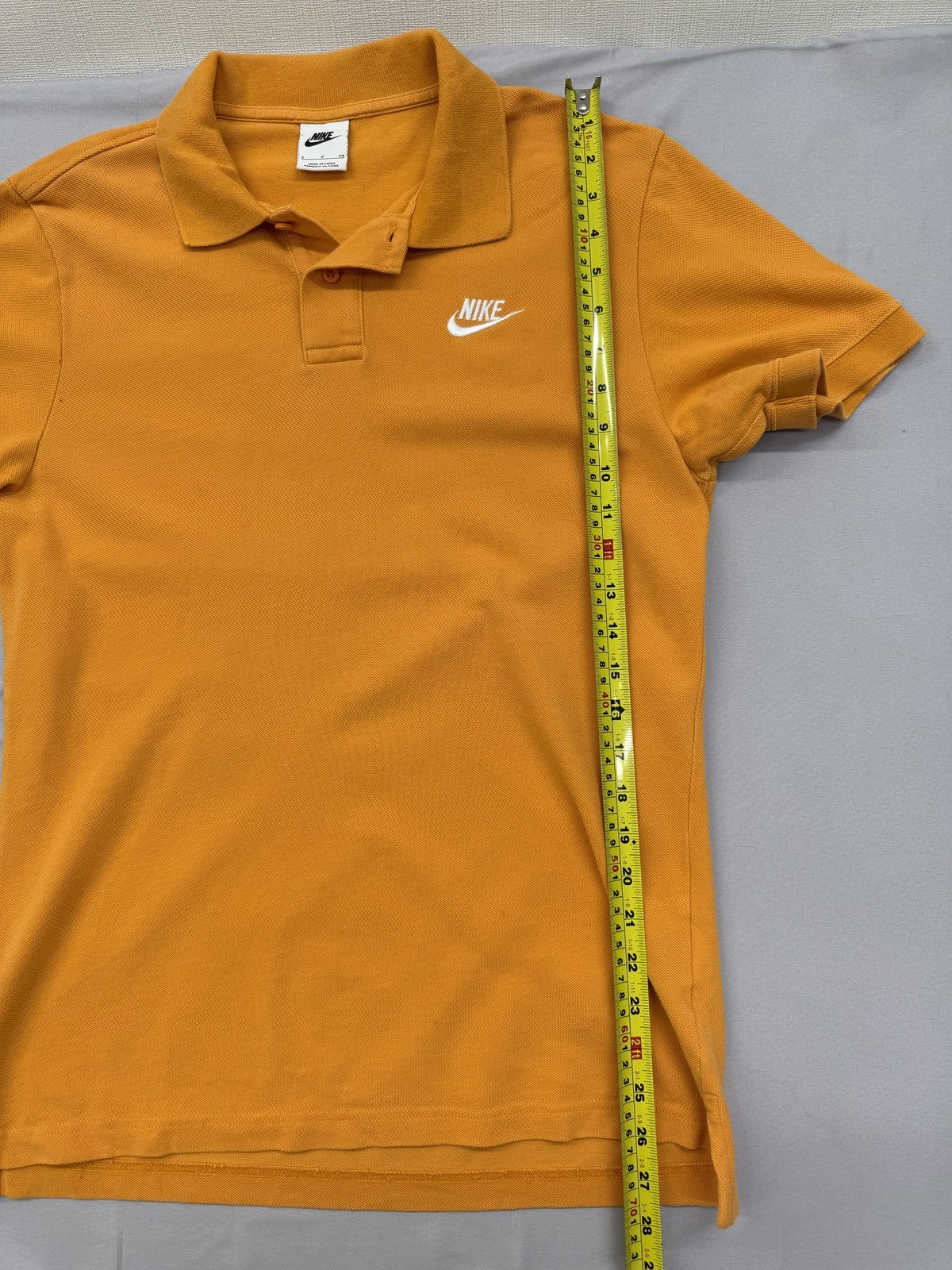 Nike Men's Orange Cotton Polo Shirt Short Sleeve Size S Button Collar
