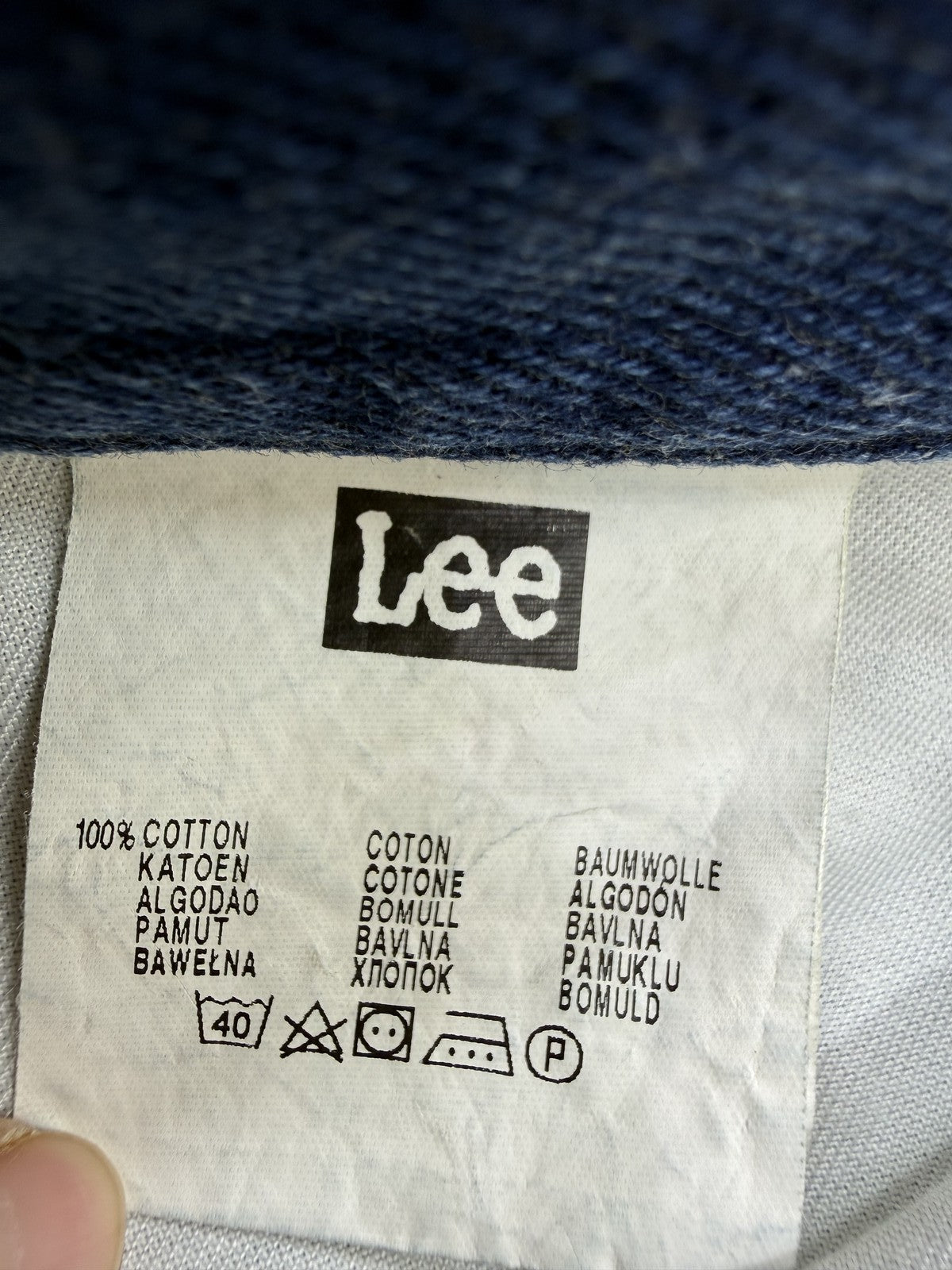 Lee Men's Blue Straight Jeans W34 L30 5Pocket Zip Fly Gold Stitch