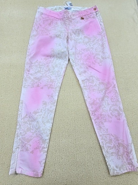 Harmont & Blaine Women's Pink Chinos – Size 42, Floral, Leather