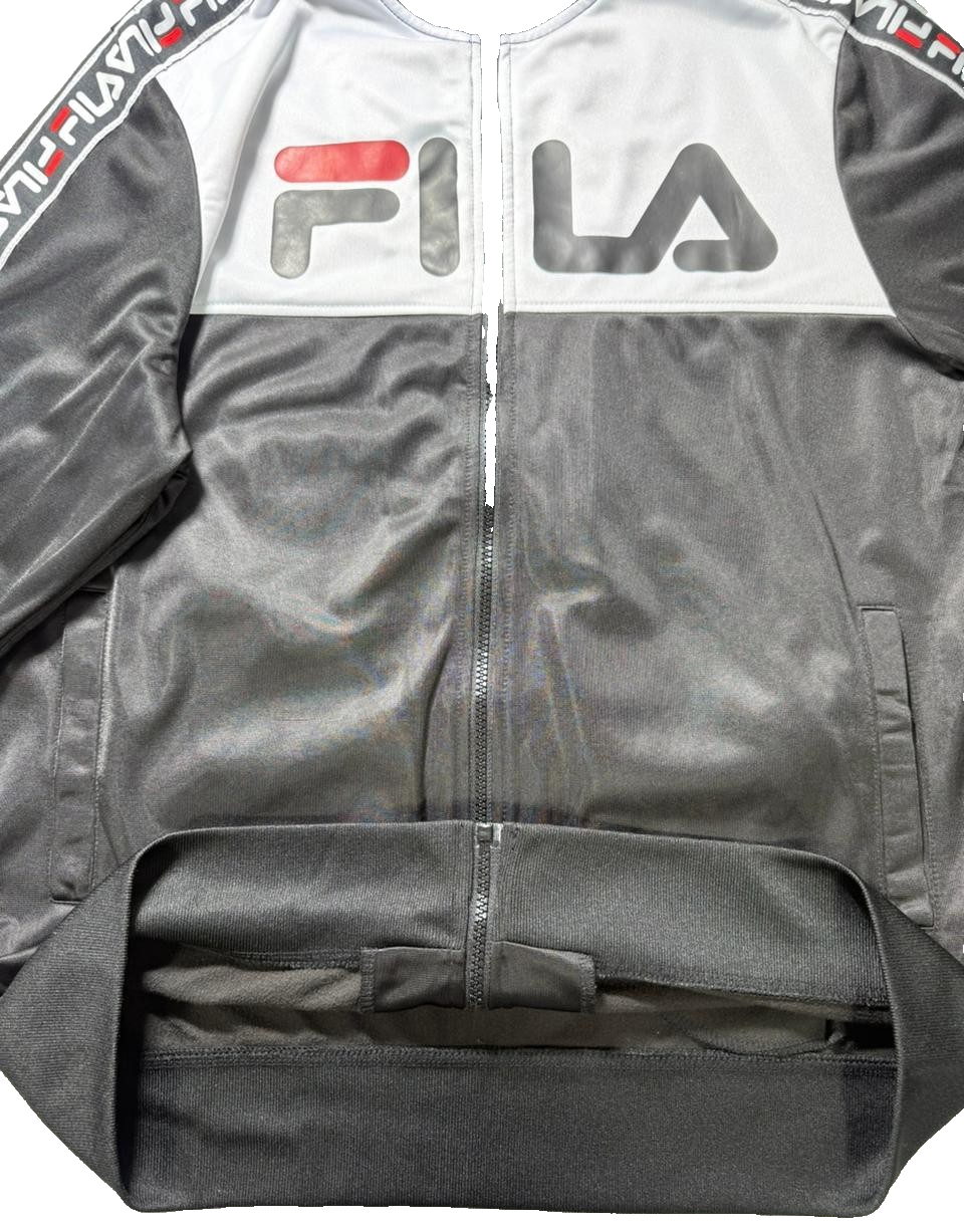 Fila Edlin Logo Print High-Neck Zip-Front Jacket | L