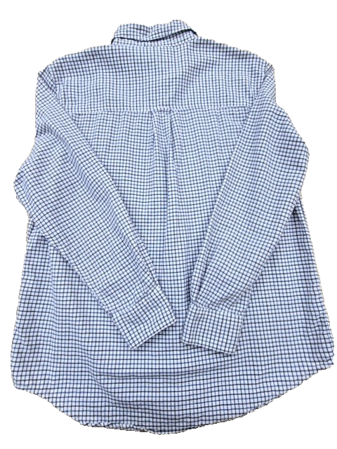 Chaps Blue Gingham Long Sleeve Button Down Cotton Men's M Shirt